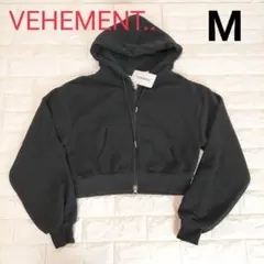 新品　しまむら　VEHEMENT　ショートダブルジップ　パーカー【M】ブローチ付
