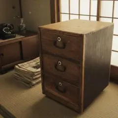 アンティーク　小箪笥　3段小引き出しチェスト　卓上収納