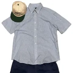 90’s-00’s ARROW 半袖チェックシャツ cityboy 短丈幅広のサムネイル