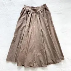 axes femme アクシーズファム ロングフレアスカート ブラウン