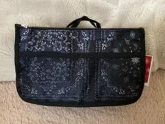 しまむら新品バッグインポーチバンダナ柄男女兼用ブラックのサムネイル