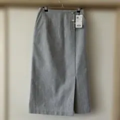 INDEX グレー のボタンタイトロングスカート