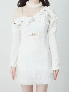 Ank Rouge ワンショルリボンワンピース ホワイトM