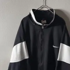 90s 白タグ NIKE ワンポイント 刺繍 トラックジャケット ツートン