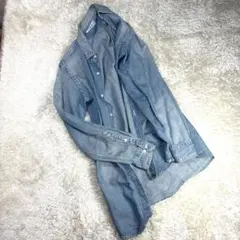 UNUSED デニムシャツ 長袖 コットンリネン 日本製 サイズ1のサムネイル