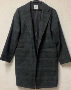 チェスターコート　チェックコート　グレンチェック　チェックチェスターコート