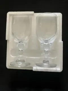 ミッキーとミニーのクリアガラス ワイングラス 2個セット