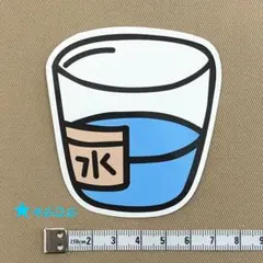 ★4626【新品】ステッカー コップ 水 ガラスコップ water シール