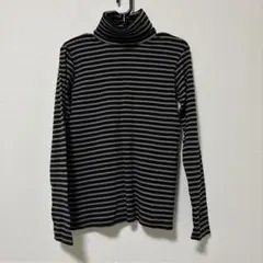 ハートマーケット ストライプタートルネック長袖トップス