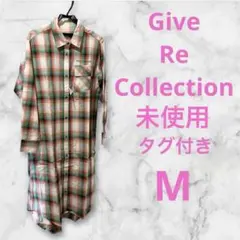 未使用タグ付き ギブリコレクション バックプリント ロングシャツ M