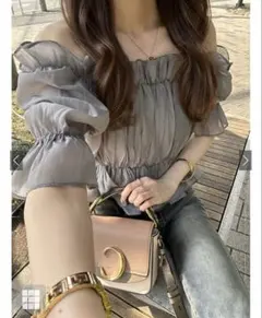 シアーギャザーショート丈ブラウス［tu541］