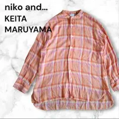niko and...KEITA MARUYAMA バンドカラー チェックシャツのサムネイル