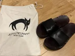 JUTTA NEUMANN Leather Sandals Black d7