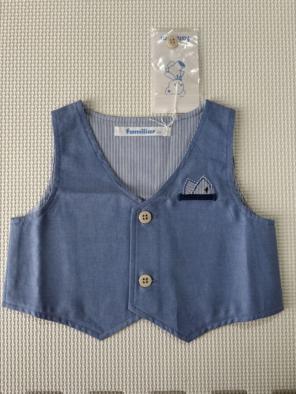 ファミリア familiar 青 ベスト フォーマル お食い初め 結婚式