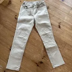 GU キッズ ロングパンツ ストレッチ チノパン ベージュ 140