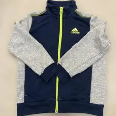 adidas ネイビー グレー ジップアップパーカー　トレーナー130