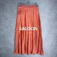 SALOON プリーツスカート ロング丈 サテン