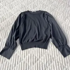 【a4239】オペークドットクリップ 美品 ドッキングスリーブニット S