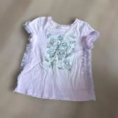 120 メゾピアノ　mazo piano アイスクリーム くま　Tシャツ ピンク