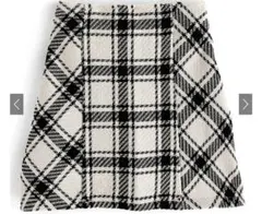 グレイルバックリボンツイードチェックミニスカート