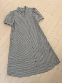 René ルネ ストライプ ビジュー シャツワンピース 36