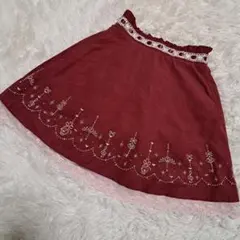 アクシーズファムキッズ 刺繍 レース フレアスカート インナーパンツ付き 120