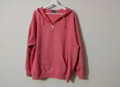 希少カラー 90s OLD GAP サーモンピンク ハーフジップパーカー