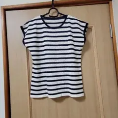 ノースリーブ　ニット　ボーダー