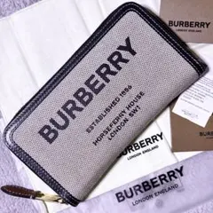 未使用】BURBERRY エルモア ホースフェリープリント 長財布 レディ 