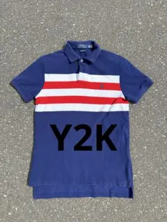 Polo Ralph Lauren ポロシャツ ネイビー ボーダー Y2K 平成のサムネイル