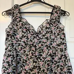 花柄キャミソールロングワンピース　美品