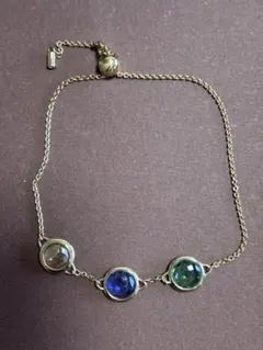 Swarovski クリスタルドロップ ゴールド 3ストーン ブレスレット