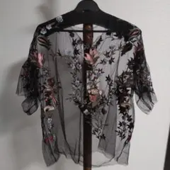 【新品未使用】ザラ　ZARA　シースルー　花柄ブラウス