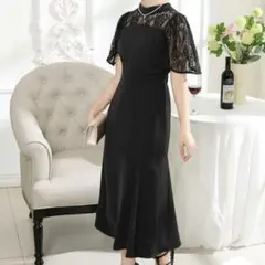 【新品】Lace Ladies オケージョン ワンピース ドッキング ブラック