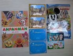 ミッキーマウス、ディズニー、アンパンマンクリアファイルなどのセット
