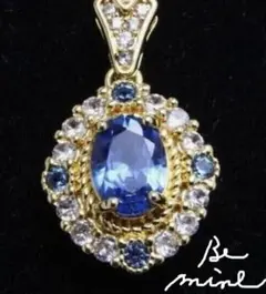 ★NEW★【復刻品】英国アンティーク調サファイアブルーカラーネックレスペンダント