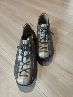 partam レースアップシューズ グレー サイドゴアスリッポン24cm