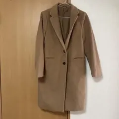 ブラウン チェスターコート シングルボタン