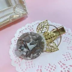 Ｎｏ．9 ゴールドリーフのヘアクリップ
