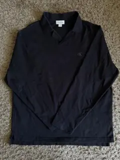 Calvin Klein Jeans 黒 長袖ポロシャツ L