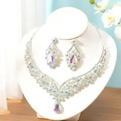 ネックレス　ピアス　シルバー　ベリーダンス 社交ダンス　結婚式