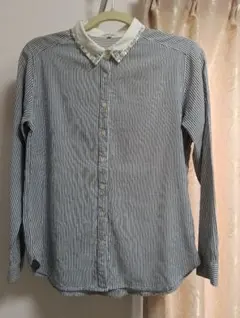 GLOBAL WORK ストライプ 長袖シャツ L