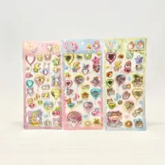 な*き様 【新品・未開封】ぷくきら シール 3点セット ぷっくり ラメ キラキラ