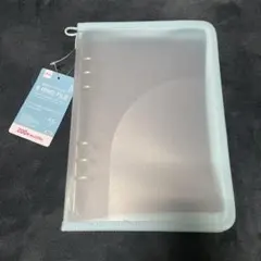 6リングファイル ジッパー付　ブルー A5　　ダイソー