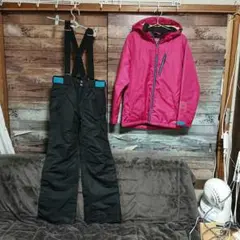 Ｌサイズ【IGNIO】スノーボード、スキーウェアセット ピンク/水/黄色