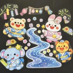 壁面飾り 6月7月 七夕 夏祭り