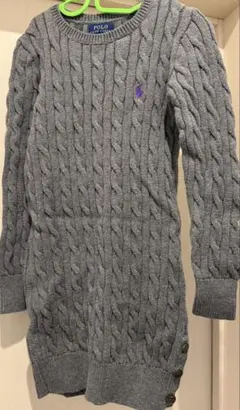Polo Ralph Lauren ケーブルニット ワンピース グレー ７Y