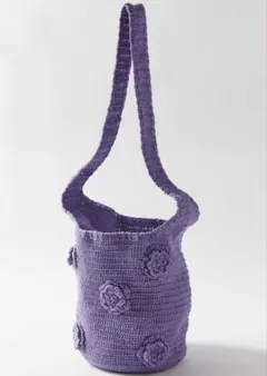 Crochetwoven 編み込みポシェット ショルダーバッグ　パープルのサムネイル