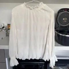 GLACIER シフォン　フリル 長袖ブラウス M