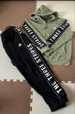 adidas スウェットセット Mサイズ オリーブグリーン